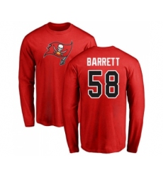 Football Tampa Bay Buccaneers #58 Shaquil Barrett Red Name & Number Logo Long Sleeve T-Shirt