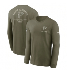 Men's Atlanta Falcons Olive 2025 Salute to Service Sideline Long Sleeve T-Shirt