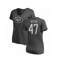 Football Women's New York Jets #47 Trevon Wesco Ash One Color T-Shirt