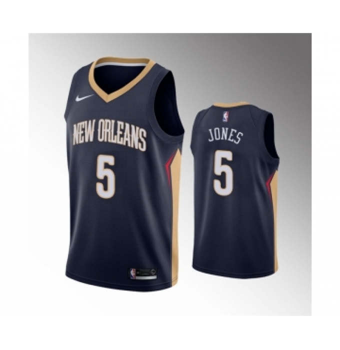 Men's New Orleans Pelicans #5 Herbert Jones Navy Icon Edition Stitched Jersey