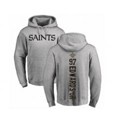 Football New Orleans Saints #97 Mario Edwards Jr Ash Backer Pullover Hoodie
