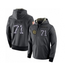 Football Men's Pittsburgh Steelers #71 Matt Feiler Stitched Black Anthracite Salute to Service Player Performance Hoodie