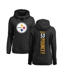 Football Women's Pittsburgh Steelers #53 Maurkice Pouncey Black Backer Pullover Hoodie