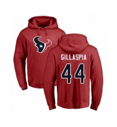 Football Houston Texans #44 Cullen Gillaspia Red Name & Number Logo Pullover Hoodie