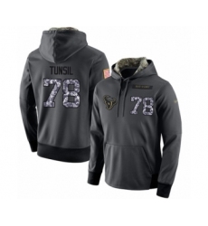Football Men's Houston Texans #78 Laremy Tunsil Stitched Black Anthracite Salute to Service Player Performance Hoodie