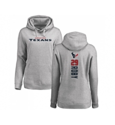 Football Women's Houston Texans #29 Bradley Roby Ash Backer Pullover Hoodie