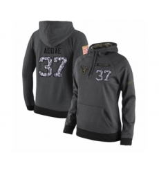 Football Women's Houston Texans #37 Jahleel Addae Stitched Black Anthracite Salute to Service Player Performance Hoodie