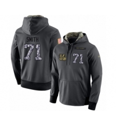 Football Men's Cincinnati Bengals #71 Andre Smith Stitched Black Anthracite Salute to Service Player Performance Hoodie