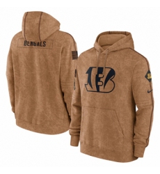 Men's Cincinnati Bengals Nike Brown 2023 Salute To Service Club Pullover Hoodie