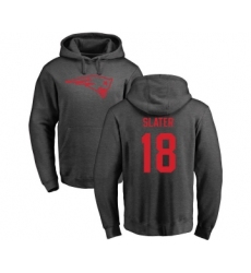 Football New England Patriots #18 Matthew Slater Ash One Color Pullover Hoodie