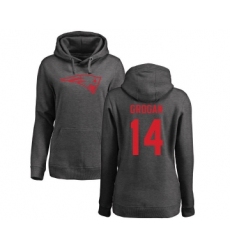 Football Women's New England Patriots #14 Steve Grogan Ash One Color Pullover Hoodie