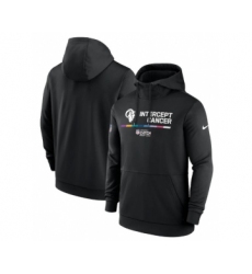 Men's Los Angeles Rams Black 2022 Crucial Catch Therma Performance Pullover Hoodie