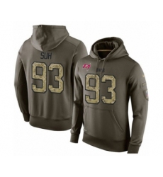 Football Men's Tampa Bay Buccaneers #93 Ndamukong Suh Green Salute To Service Pullover Hoodie