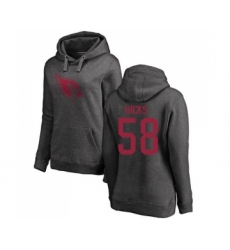 Football Women's Arizona Cardinals #58 Jordan Hicks Ash One Color Pullover Hoodie