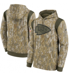 Men's Kansas City Chiefs Nike Camo 2021 Salute To Service Therma Performance Pullover Hoodie
