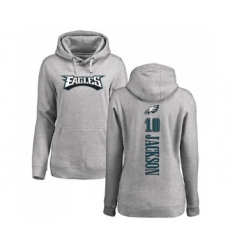 Women's Philadelphia Eagles #10 DeSean Jackson Ash Backer Pullover Hoodie