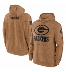 Men's Green Bay Packers Nike Brown 2023 Salute To Service Club Pullover Hoodie