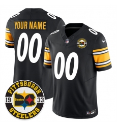 Mens Pittsburgh Steelers Throwback 1933 Patch black Vapor Limited All Stitched Jersey
