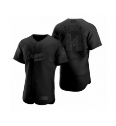 Men Hank Aaron #44 Atlanta Braves Black Awards Collection Retirement Jersey