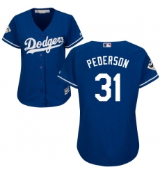 Women's Majestic Los Angeles Dodgers #31 Joc Pederson Authentic Royal Blue Alternate 2017 World Series Bound Cool Base MLB Jersey