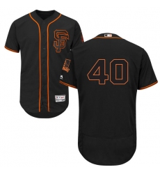Men's Majestic San Francisco Giants #40 Madison Bumgarner Black Alternate Flex Base Authentic Collection MLB Jersey