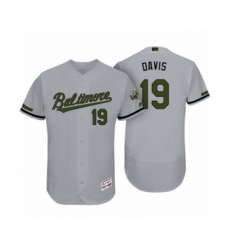 Men's Baltimore Orioles #19 Chris Davis Gray 2017 Memorial Day Collection Flexbase Jersey