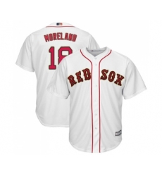 Youth Boston Red Sox #18 Mitch Moreland Authentic White 2019 Gold Program Cool Base Baseball Jersey