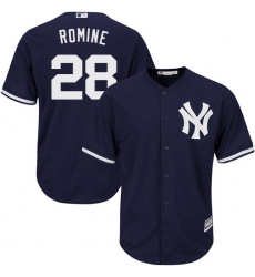 Youth Majestic New York Yankees #28 Austin Romine Authentic Navy Blue Alternate MLB Jersey