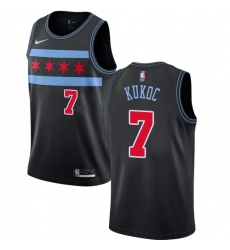 Men's Nike Chicago Bulls #7 Toni Kukoc Swingman Black NBA Jersey - City Edition