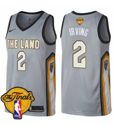 Youth Nike Cleveland Cavaliers #2 Kyrie Irving Swingman Gray 2018 NBA Finals Bound NBA Jersey - City Edition