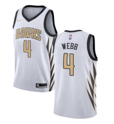 Youth Nike Atlanta Hawks #4 Spud Webb Swingman White NBA Jersey - City Edition