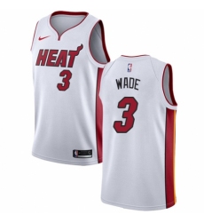 Youth Nike Miami Heat #3 Dwyane Wade Authentic NBA Jersey - Association Edition