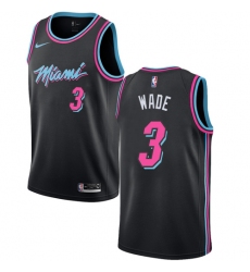 Youth Nike Miami Heat #3 Dwyane Wade Swingman Black NBA Jersey - City Edition