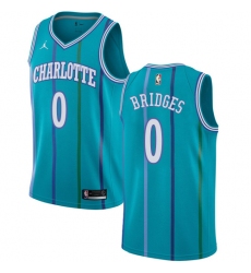 Men's Nike Jordan Charlotte Hornets #0 Miles Bridges Swingman Aqua Hardwood Classics NBA Jersey