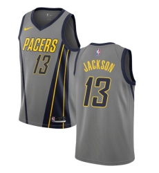 Men's Nike Indiana Pacers #13 Mark Jackson Swingman Gray NBA Jersey - City Edition