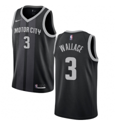 Men's Nike Detroit Pistons #3 Ben Wallace Swingman Black NBA Jersey - City Edition