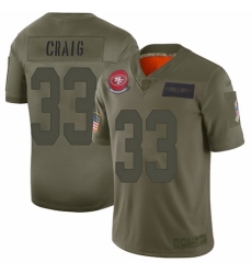 Men's San Francisco 49ers #33 Roger Craig Limited Camo 2019 Salute to Service Football Jersey