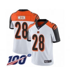 Men's Cincinnati Bengals #28 Joe Mixon White Vapor Untouchable Limited Player 100th Season Football Jersey Men's Cincinnati Bengals #28 Joe Mixon White Vapor Untouchable Limited Player 100th Season Football Jersey