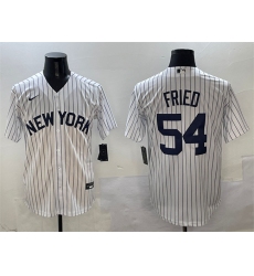 Mens New York Yankees #54 Max Fried White Cool Base Stitched Baseball Jersey
